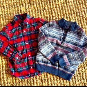 Vineyard vines button down and sweater (4t)